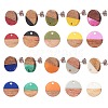 10Pairs 10 Colors Opaque Resin & Walnut Wood Stud Earring Findings MAK-CJ0001-11-1