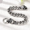 304 Stainless Steel Cuban Link Chains Bracelets for Unisex BJEW-A092-06B-P-2
