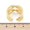 Brass Micro Pave Clear Cubic Zirconia Open Cuff Rings for Women RJEW-R011-10G-02-5