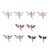 Dragonfly Platinum Brass Stud Earrings EJEW-L270-09P-1