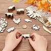 Olycraft 100Pcs 5 Styles Unfinished Wooden Cutouts WOOD-OC0002-90-3