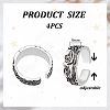 4Pcs Brass Cuff Open Rings for Men RJEW-UN0003-11AS-3
