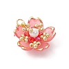 Handmade Glass Seed Beaded Sakura Pendants PALLOY-MZ00763-04-3