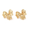 Stripe Bowknot 304 Stainless Steel Stud Earrings for Women EJEW-U003-16G-2