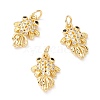 Brass Micro Pave Clear Cubic Zirconia Pendants ZIRC-M118-06G-RS-1