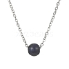 Natural Lapis Lazuli Round Bead Pendant Necklaces NJEW-JN04551-03-1