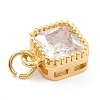 Real 18K Gold Plated Brass Inlaid Cubic Zirconia Charms ZIRC-L100-073G-07-4