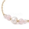 Natural Rose Quartz Beads Link Bracelets BJEW-JB13087-01-3