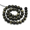 Natural Golden Sheen Obsidian Beads Strands G-S150-20-12mm-2