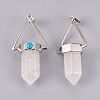 Natural Quartz Crystal Pointed Pendants G-P373-F013-2