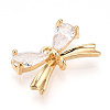 Brass Pave Clear Cubic Zirconia Charms KK-N254-177G-2