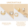 Unicraftale 8Pcs 2 Colors 304 Stainless Steel Open Cuff Ring Components STAS-UN0055-02-5