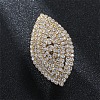 Horse Eye Brass Crystal Rhinestone Finger Rings FS-WG798CF-01-2