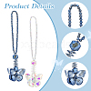 AHADERMAKER 2Pcs 2 Colors Glass Butterfly Pendant Decorations AJEW-GA0006-59-3