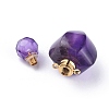 Faceted Natural Amethyst Openable Perfume Bottle Pendants G-P435-A-02G-3
