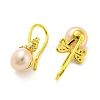 Cubic Zirconia Bowknot Dangle Earrings with Natural Pearl EJEW-Z020-01G-2