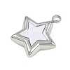 304 Stainless Steel Pave Synthetic Shell Pendants STAS-P402-03B-P-1