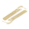 Rack Plating Brass Tassel Stud Earrings EJEW-B027-21G-2