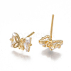 Brass Stud Earring Findings KK-T038-477G-2