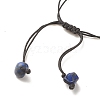 Natural Lapis Lazuli Chips Braided Bead Bracelet BJEW-JB08019-01-5