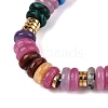 Rondelle Natural Agate Beaded Necklaces for Women NJEW-T017-05G-2