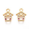 Brass Micro Pave Cubic Zirconia Charms KK-N263-138G-1