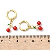 Cherry Brass Enamel Hoop Earrings EJEW-M077-14G-01-3