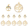 DICOSMETIC 12Pcs 2 Styles Brass Micro Pave Cubic Zirconia Pendants KK-DC0003-45-1