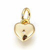 Brass Micro Pave Cubic Zirconia Charms X-ZIRC-F095-04G-2