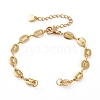 Brass Coffee Bean Chains Bracelet Makings AJEW-JB00879-1