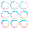 12 Strands 3 Styles Gradient Color Baking Paint Glass Bead Strands DGLA-TA0001-21E-4