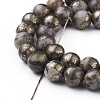 Natural Pyrite Beads Strands X-G-G839-01-8mm-3