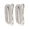 Brass Micro Pave Cubic Zirconia Hoop Earrings EJEW-D078-10P-1