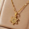 Christmas Snowflake Brass Cubic Zirconia Pendant Necklaces BF5591-1-2