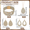 Imitation Leather Teardrop Pendant Necklace & Dangle Earrings & Multi-Strand Bracelet SJEW-UN0001-18A-3
