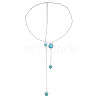 Flat Round & Heart Synthetic Turquoise Pendant Necklaces WG1D5C1-01-5