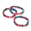 Natural Agate Beaded Stretch Bracelets BJEW-A117-C-05-1