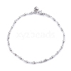 304 Stainless Steel Link Chain Anklets AJEW-G026-03P-1