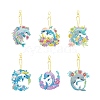 6 Styles Summer Flower Dolphin DIY Diamond Keychain Painting Kit PW-WG95966-01-1