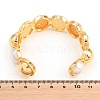 Half Round Brass and ABS Imitation Pearl Cuff Bangles for Women BJEW-T025-05G-01-4