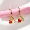 Heart Brass ABS Imitation Pearl Hoop Earrings EJEW-M077-18G-4