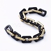 Handmade CCB Plastic Boston Link Chains AJEW-JB00683-07-2