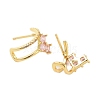 Rack Plating Heart Brass Stud Earrings EJEW-N055-32G-RS-2