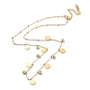 Vacuum Plating Golden 304 Stainless Steel Bib Necklace with Rhinestone NJEW-M207-01A-G-1