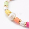 Polymer Clay Heishi Beaded Stretch Bracelets BJEW-JB06026-05-2