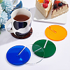 BENECREAT 5pcs 5 Colors Acrylic Cup Mats AJEW-BC0003-27-5