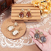 3 Piars 3 Colors Oval with Flat Round Alloy Resin Dangle Stud Earrings EJEW-TA0001-84-6