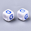 Opaque White Acrylic Beads SACR-R252-02G-2