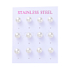 Plastic Imitation Pearl Stud Earrings STAS-D0001-03-P-3