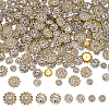 200PCS 4 Style Flower Alloy Glass Sew on Rhinestone FIND-FG0004-40G-1